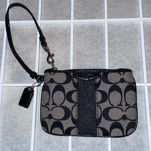 Coach Outlet Black Logo Wristlet NWOT